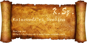Kolozsvári Szelina névjegykártya